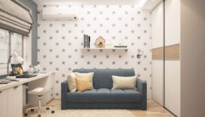 How do you organize the study area in the child's room?