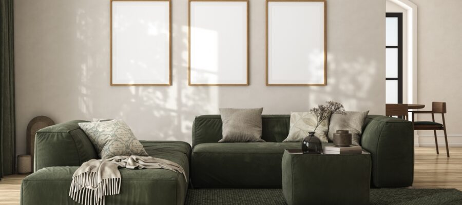 How to combine a green sofa with the furniture of your living room: ideas and advice