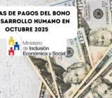 Cronograma de pagos del Bono de Desarrollo Humano en octubre 2025